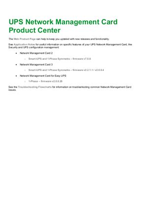 UPS Network Management Card Product Center 